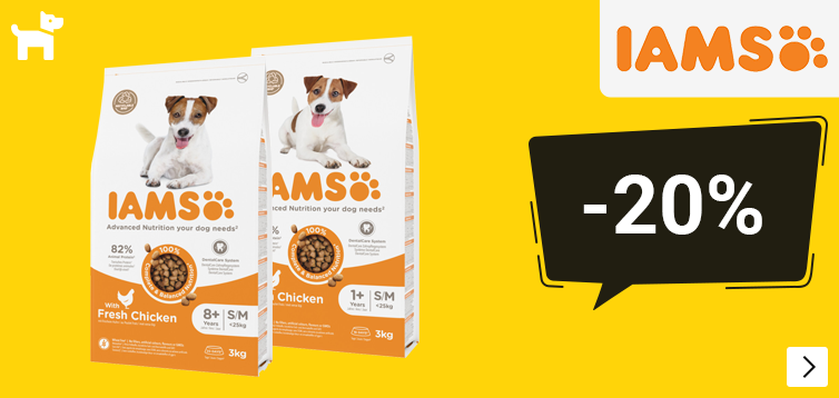 Iams kleinverpakkingen 3kg  hond 20% korting DOG